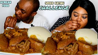 ASMR FUFU AND OGBONO SOUP WITH ASSORTED MEAT  SPEED EATING CHALLENGE  AFRICAN FOOD TheAdimFamily [upl. by Carolynne850]