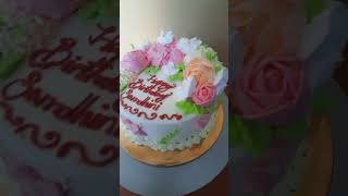 1 12 pound vanilla flavour birthday cake design cake baking egglesscake Nmabakes [upl. by Lishe]