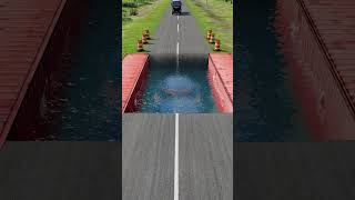 Cars vs Big Water Pit vs Giant Bollards  BeamNGdrive [upl. by Portie993]