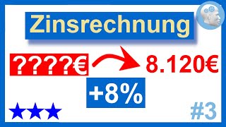 Zinsrechnung  Einstellungstest ohne Taschenrechner Nr3  Startkapital gesucht  Aufgabe mit Lösung [upl. by Dolli]