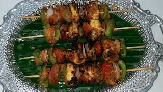 5 minutes recipe paneer tikka  flower pot paneer tikka  barbecue nation style paneer tikka [upl. by Ayhdnas]