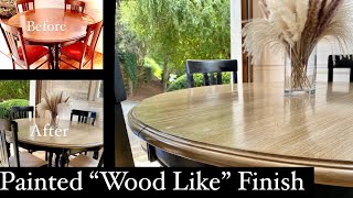 POTTERY BARN FAUX WOOD Finish  Painted OLD kitchen Table Makeover  Beginner Friendly [upl. by Ob]