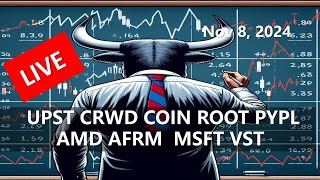 美股盤中直播 UPST CRWD COIN ROOT PYPL AMD AFRM MSFT VST 20241108 [upl. by Rozek757]