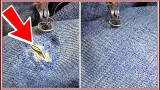 How To Darning on a Sewing Machine  Bernina Embroidery Darning Presser Foot  Darning Denim [upl. by Alsworth158]