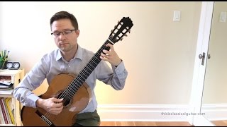 Brouwer Etude No 5 Estudios Sencillos and Lesson for Classical Guitar [upl. by Ssilem]