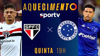 SÃO PAULO X CRUZEIRO  PRÉJOGO AQUECIMENTO AO VIVO COM IMAGENS  BRASILEIRÃO 2023  live  sportv [upl. by Laux]