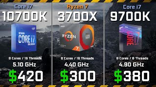 Core i710700K vs Ryzen 7 3700X vs i79700K Gaming and Rendering Benchmark Comparisons [upl. by Nomzaj]