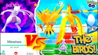 USING MEWTWO AGAINST ALL 3 LEGENDARY BIRDS IN POKÉMON GO MEWTWO CHALLENGE [upl. by Aynav]