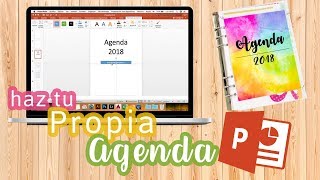 Como hacer tu propia AGENDA DESCARGABLE en Power Point Sayil DIY [upl. by Kcirdes]