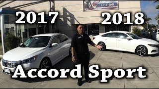 2018 2017 Honda Accord Sport Comparison 15T CVT vs 24L [upl. by Freed]