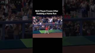 MLB Player Frozen After Robbing Home Run sports baseball mlb foryou [upl. by Fritzie]