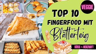 Top 10 Vegetarische Blätterteig Snacks  Veggie Fingerfood selbermachen  waffoodies [upl. by Recor]