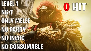 Consort Radahn RL1 NO HIT NG7  ONLY MELEE NO PARRY QUICKSTEP Elden Ring [upl. by Llerehc814]