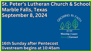 St Peters Lutheran Worship  September 8 2024  1045am [upl. by Brecher]