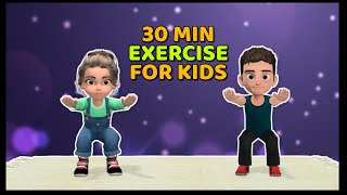 30 MIN FULL BODY WORKOUT AT HOME EXERCISE FOR KIDS [upl. by Ellered]