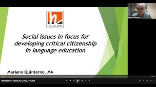 Mariano Quinterno  Social issues in focus for developing critical citizenship in ELT [upl. by Arocahs]