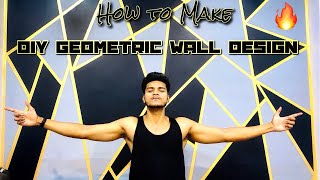 DIY Geometric Wall Design🔥 Step By Step  Sachin Puri [upl. by Ahsirt404]