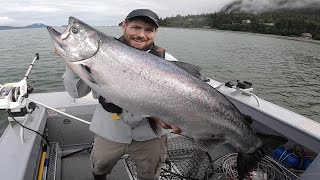 Monster 43lb King Salmon Epic Battle Salmon Fishing  Juneau Alaska JUNE 2020 [upl. by Ruthi]