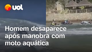 Homem desaparece após arriscar manobra com moto aquática na praia da Barra no Rio [upl. by Milla]