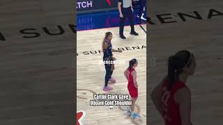 Caitlin Clark Gave DiJaoni Carrington The Cold Shoulder 😳caitlinclark basketball wnba [upl. by Annaitsirhc]