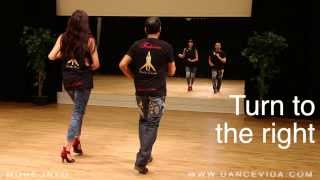 Salsa Basic Tutorial 2  Salsa Cubana  Turn to the right and left [upl. by Finkelstein]