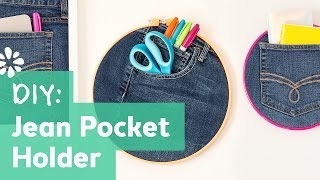 How to Make a Jean Pocket Holder [upl. by Yarased525]