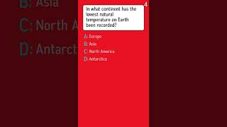 Which continent has recorded the lowest natural temperature on Earth [upl. by Layor194]