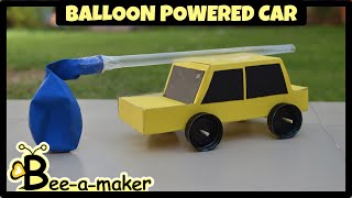 Balloon Car  DIY  Air powered car  School project  science project  STEM activity [upl. by Hosbein]