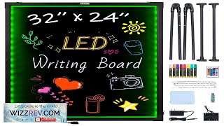 VEVOR LED Message Writing Board 32quotx24quot Illuminated Erasable Lighted Chalkboard Neon Review [upl. by Mae]