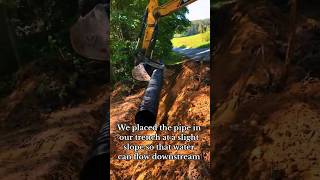 Drainage Pipes excavator construction landscaping homestead drainagepipe paidinfull driveway [upl. by Enid]