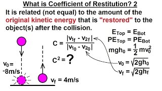 Physics 96 Coefficient of Restitution 2 of 9 What is Coefficient of Restitution 2 [upl. by Kcirdehs13]