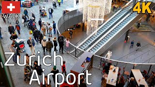 Zurich Airport Walking Tour Flughafen Zürich Cirle 4K 🇨🇭 [upl. by Amla922]