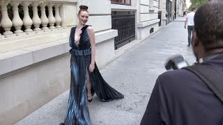 Larsen Thompson Coco Rocha and more arriving at the Amfar Gala in Paris [upl. by Kappel332]