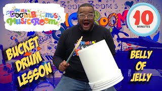 How to Play Bucket Drums for Kids Preschool amp Beginners with Mister Boom Boom  Belly of Jelly Song [upl. by Elwaine]