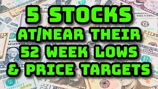 5 Stocks atnear their 52 Week LOWS 12 Month Price Targets [upl. by Burley]