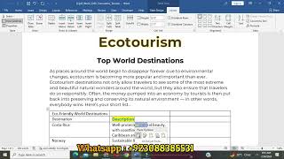 Exp22WordCh03Cumulative  Tourism  Exp22 Word Ch03 Cumulative  Tourism  Ch03Cumulative Tourism [upl. by Esta968]