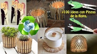 Reciclando Pinzas de Ropa  Recycling clothespins IDEAS [upl. by Krystyna]