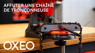 Affuter une chaîne de tronçonneuse avec une affuteuse électrique Oxeo [upl. by Fernando]