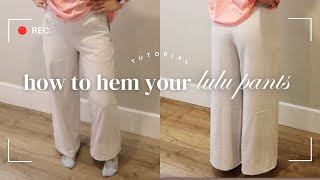 how to hem your LULULEMON pants  easy followalong tutorial [upl. by Richy32]