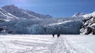 Portage glacier calving causing ground wave [upl. by Akeenahs]