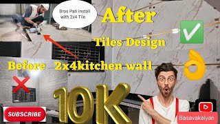 kitchen wall tiles installation process 🔥🔥🔥 how to install wall tileskitchenwalltiles​ youtube [upl. by Ewens]