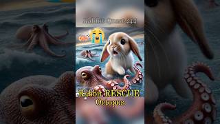 Rabbit RESCUE Octopus 兔子拯救八爪魚 rabbit cute bunny shorts short shortvideo funnyvideos cat [upl. by Eelan]