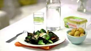 Recept met Becel ProActiv Vispakketjes met broccoli en een basilicumtopping [upl. by Lexie81]