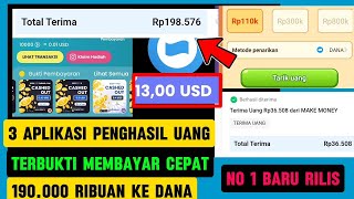 1 baru rilis ‼️ 3 Aplikasi penghasil uang 190000 ribuan  terbukti membayar ke dana cepat landing [upl. by Stranger]