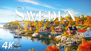 FLYING OVER SWEDEN 4K Video UHD  Relaxing Music With Beautiful Nature Videos For Stress Relief [upl. by Homer606]