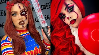 2 MAQUILLAJE PARA HALLOWEEN FÁCILES Y RÁPIDOS DE HACER [upl. by Corly509]