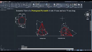 Isometric View of a Pentagonal Pyramid [upl. by Einra]