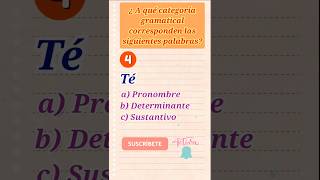 ✅ ¿A qué categoría gramatical corresponden las siguientes palabras lenguaespañola eso spanish [upl. by Ahsinek]