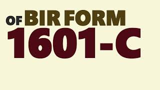 e FILING of BIR Form 1601C— eFPS Filers under Group A— Month of December 2022 [upl. by Eednar177]