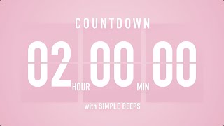 2 Hours Countdown Flip Clock Timer  Simple Beeps 🌸🔔 [upl. by Nannoc644]